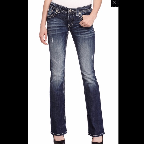 Miss Me—Rhinestone Peace Sign Bootcut Jean - Picture 6 of 7